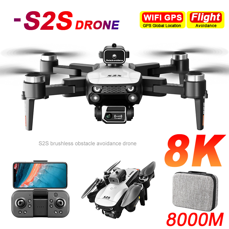 Drone Multispectral - ใหม่S2S Drone 8K Professional HD Dualกล้องBrushlessหลีกเลี่ยงอุปสรรคถ่ายภาพทางอากาศQuadcopterแบบพับได้ของเล่นของขวัญ