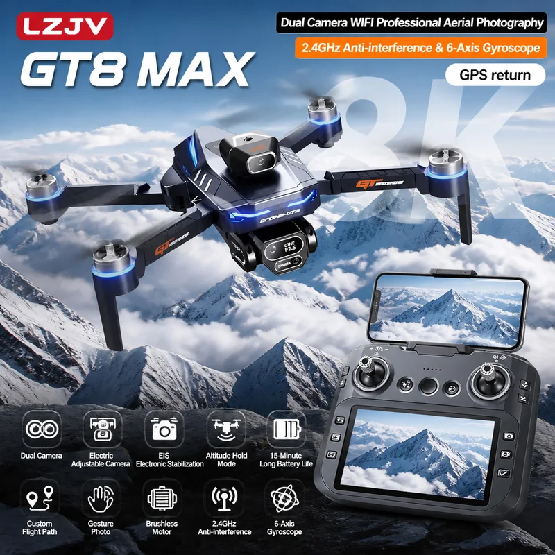Drone Multispectral - GT8 Max โดรนพับได้ 8K HD กล้องคู่ระดับมืออาชีพ