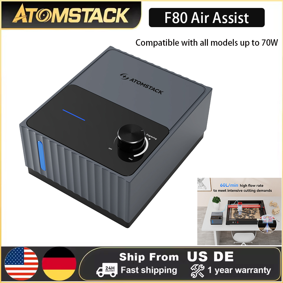 Drone Lidar - ปั๊มลม Atomstack F80 สำหรับเครื่องแกะสลักเลเซอร์ กำลังสูง ช่วยกำจัดควัน